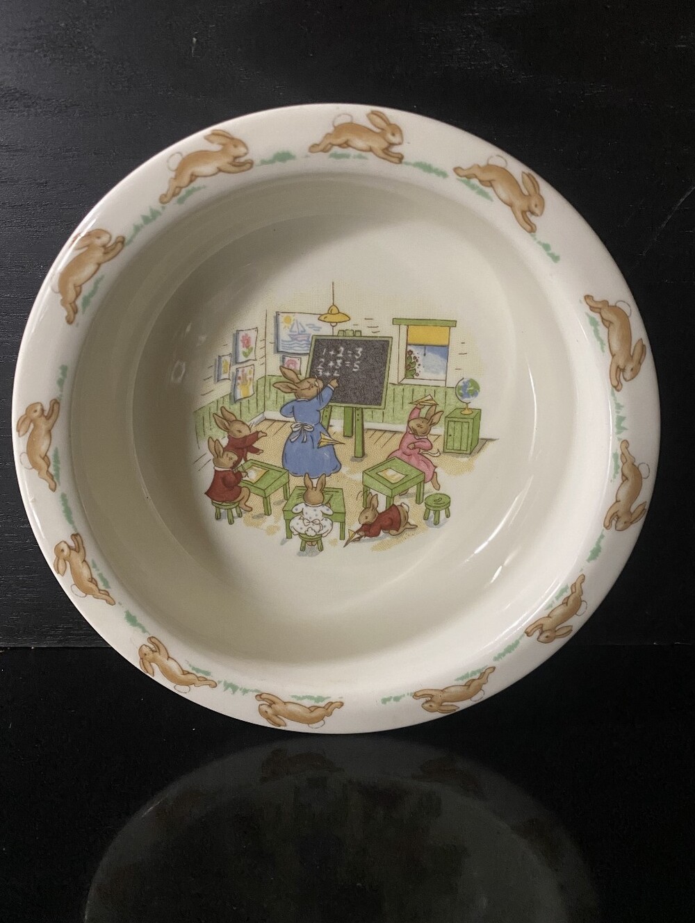 Vintage Royal Doulton Bunnykins Math Class Cereal Bowl